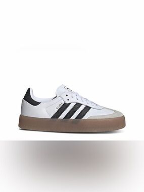 adidas Sambae Platform Trainer in White, Black and Gum